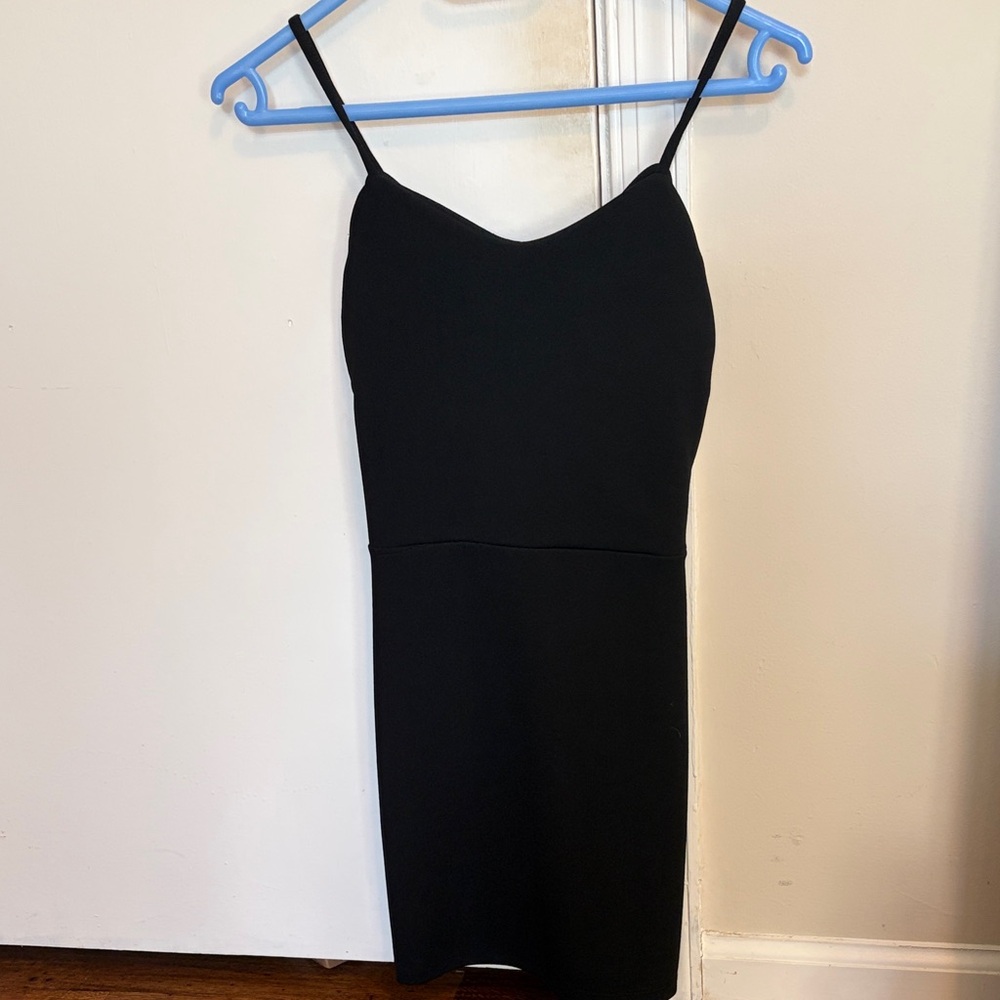 Chic Black Spaghetti Strap Mini Dress